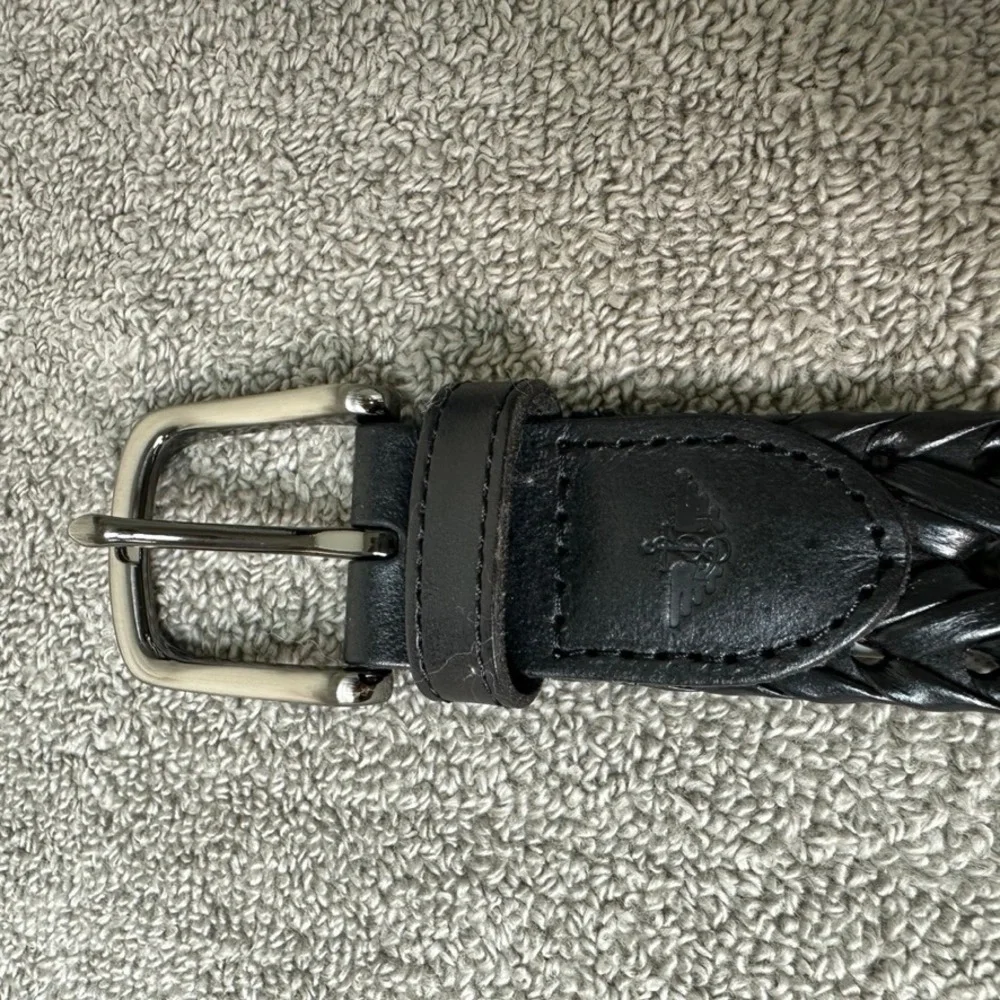 Dockers Mens Black Braided Woven Belt Silver Buckle 40/100 11DO0421